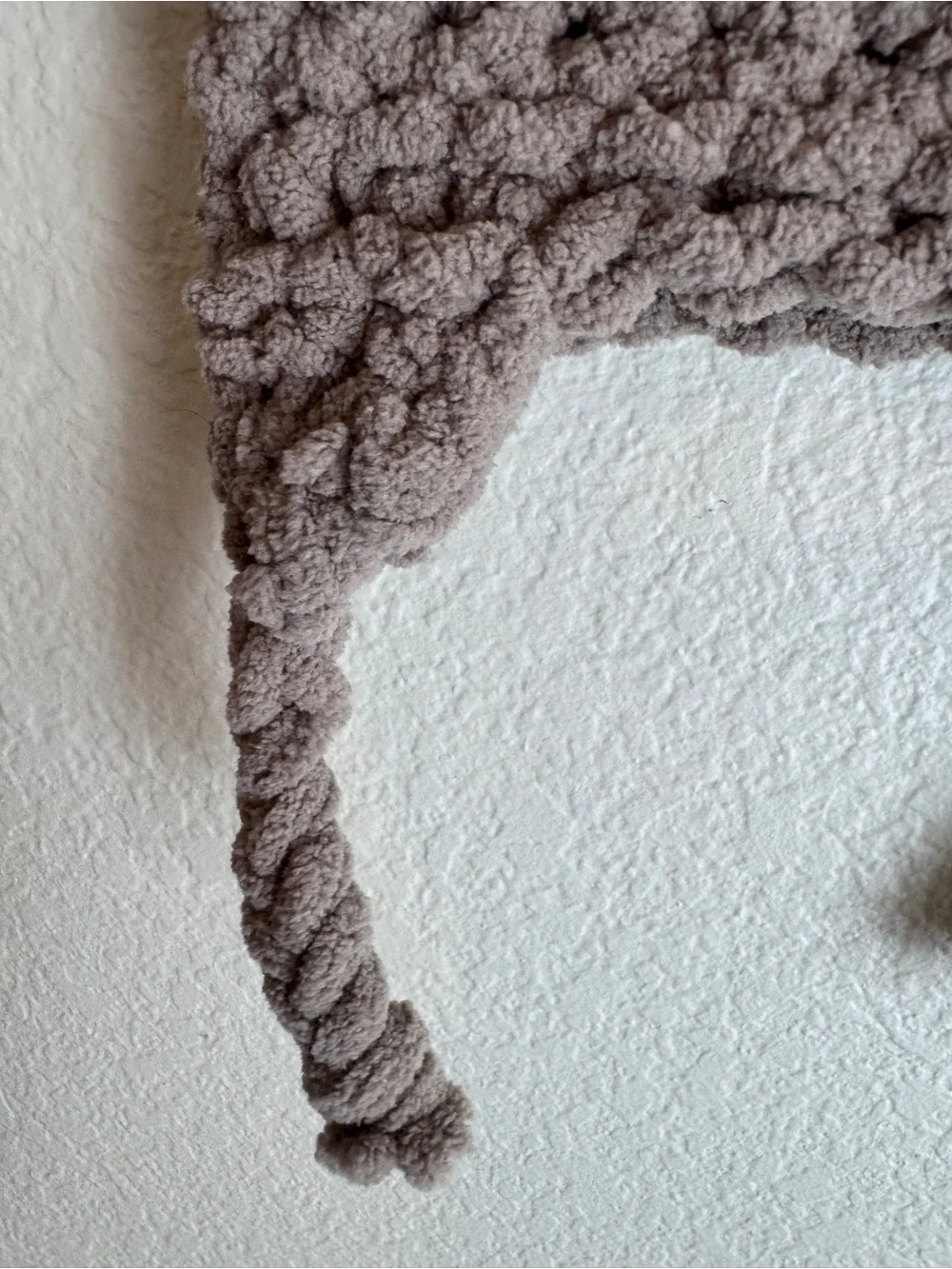 Cozy Taupe Bear-Ear Knit Hat with Braided Ties
